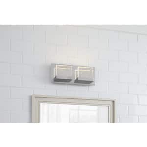 Alberson 12.2 in. W 2-Light Chrome Integrated LED Bathroom Vanity Light Bar