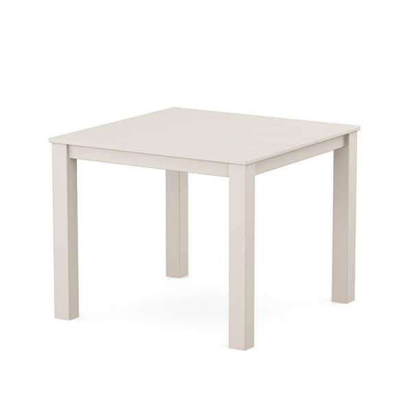 POLYWOOD Parsons Sand Castle HDPE Plastic Square 38 in. Dining Table