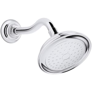Artifacts 1-Spray 6 in. Single Wall Mount Fixed Shower Head in Polished Chrome