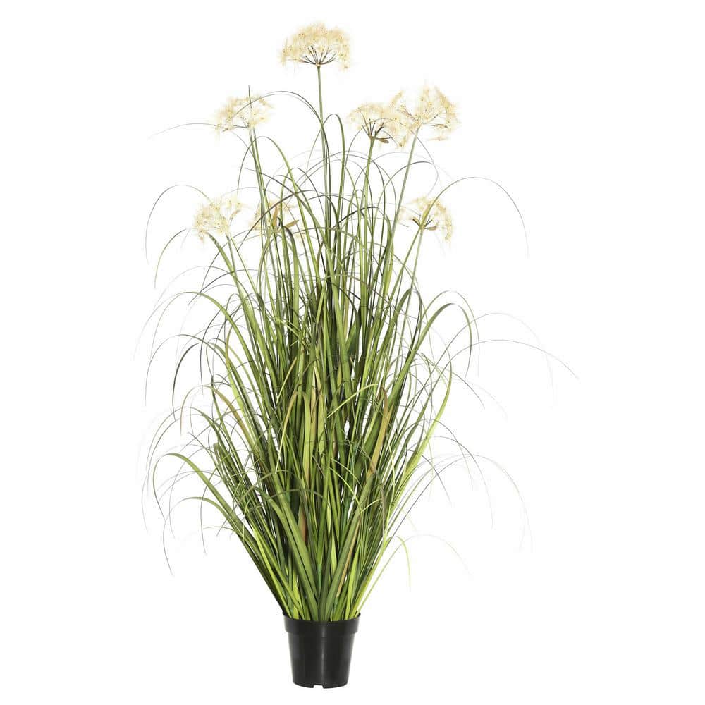 Elegant 48" Cream Dandelion and Green Grass Potted Arrangement