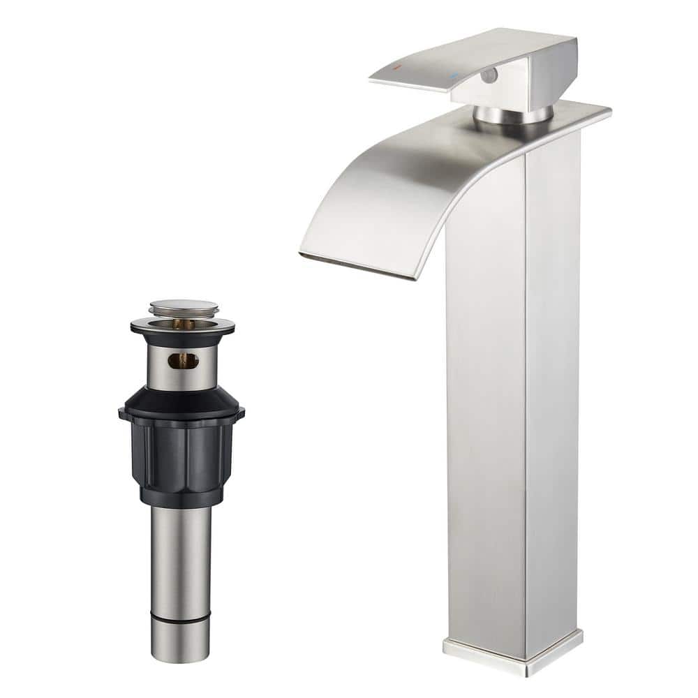 Brushed Nickel Single Handle High Arc Bathroom Faucet