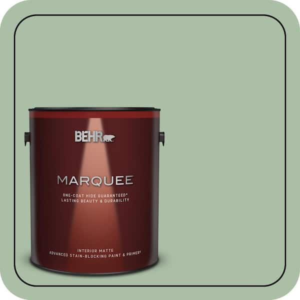 BEHR MARQUEE 1 gal. #S400-4 Azalea Leaf One-Coat Hide Matte Interior Paint & Primer
