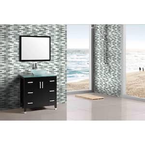 Geo Whistler Gray Brick Mosaic 12 in. x 12 in. Textured Glass Wall & Pool Tile (1 Sq. Ft./Sheet)