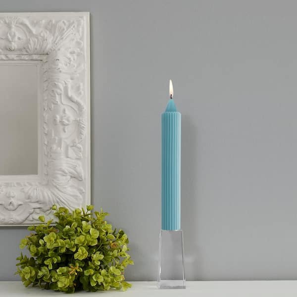 Grecian Collenette 9 in. Sky Unscented Taper Candle (Set of 4)
