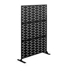 6.33 ft. H x 3.93 ft. W Black Laser Cut Privacy Mesh Screening Garden Metal Fence Panel