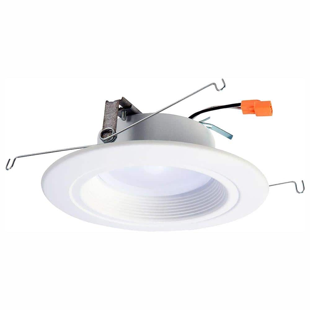 Halo in. and in. 3000K White Integrated LED Recessed Ceiling Light  Fixture Retrofit Downlight Trim at 90 CRI, Soft White RL560WH6930R The  Home Depot