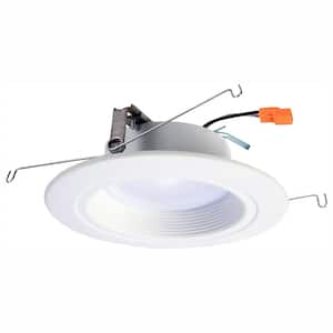 5 in. and 6 in. 3000K White Integrated LED Recessed Ceiling Light Fixture Retrofit Downlight Trim at 90 CRI, Soft White