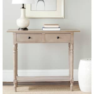 Rosemary 38 in. 2-Drawer Rustic Gray Wood Console Table