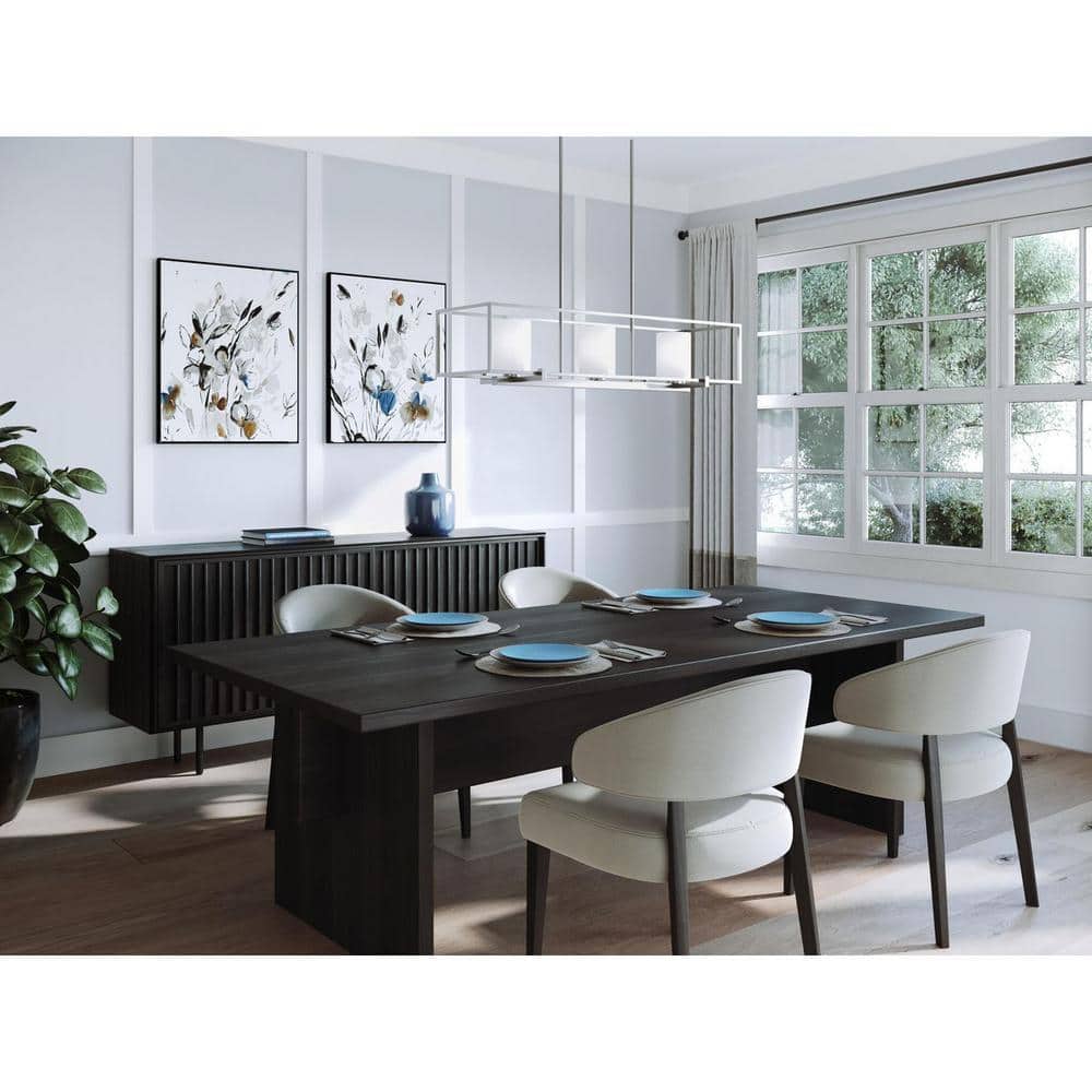Chadwick Collection 3-Light Brushed Nickel Etched Opal Glass Modern Chandelier Light price history on PriceWatchPro