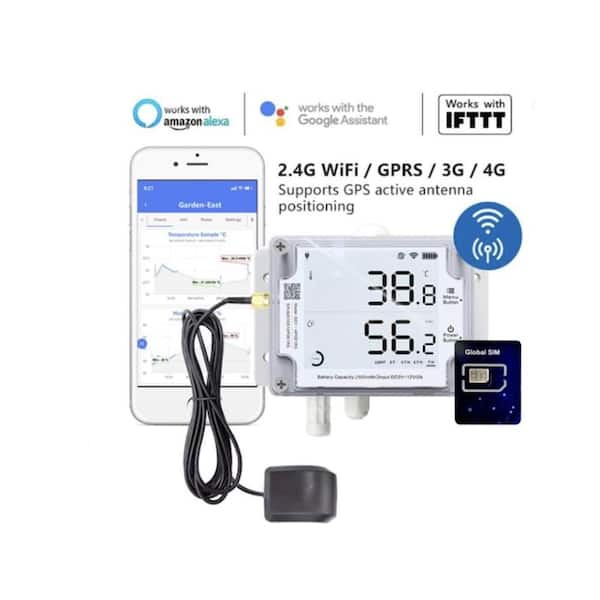 GS1-PL4G1RS Cloud-based WIFI, Cellular and GPS Temperature Sensor, Wireless Temperature and Humidity Monitor