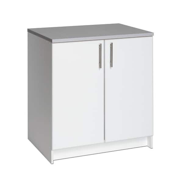 Prepac Wood Freestanding Garage Cabinet in White (32 in. W x 36 in. H x 24 in. D)