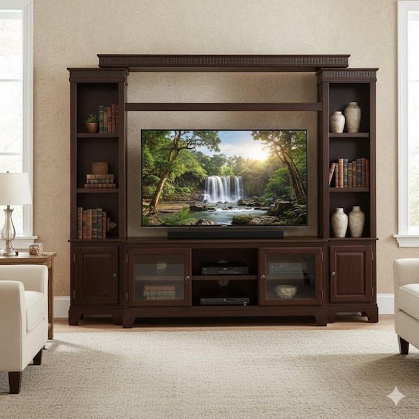 Halden Merlot TV Stand Entertainment Center Fits TV's up to 59 in.