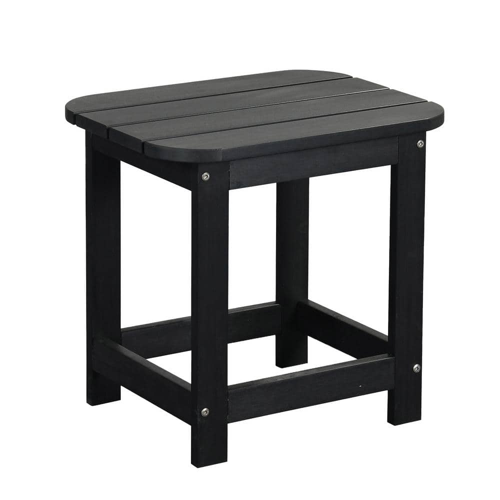 PolyTeak Compact Plastic Outdoor Patio Side Table Charcoal CMPTTBLBLK