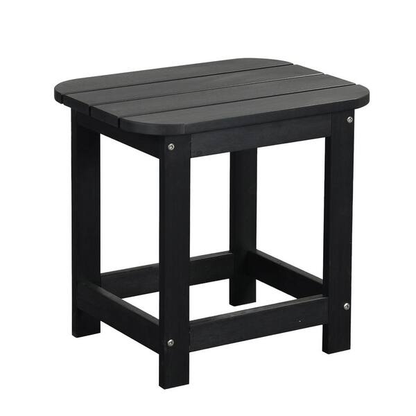 PolyTeak Compact Plastic Outdoor Patio Side Table Charcoal
