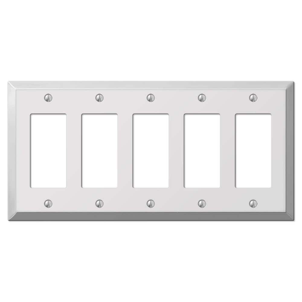 Metallic 5 Gang Rocker Steel Wall Plate - Polished Chrome price history on PriceWatchPro