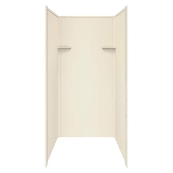 Transolid Studio 36 in. W x 72 in. H x 36 in. D 3-Piece Glue Up Alcove Shower Wall Surrounds in Biscuit