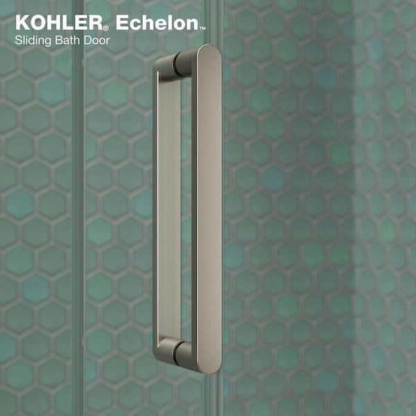 Echelon 44-48 in. W x 72 in. H Sliding Frameless Shower Door in Anodized Brushed Nickel with 5/16 in. Thick Glass