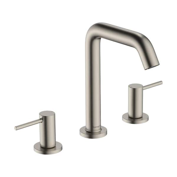 Hansgrohe Tecturis S 8 in. Widespread Double Handle Bathroom Faucet in Brushed Nickel