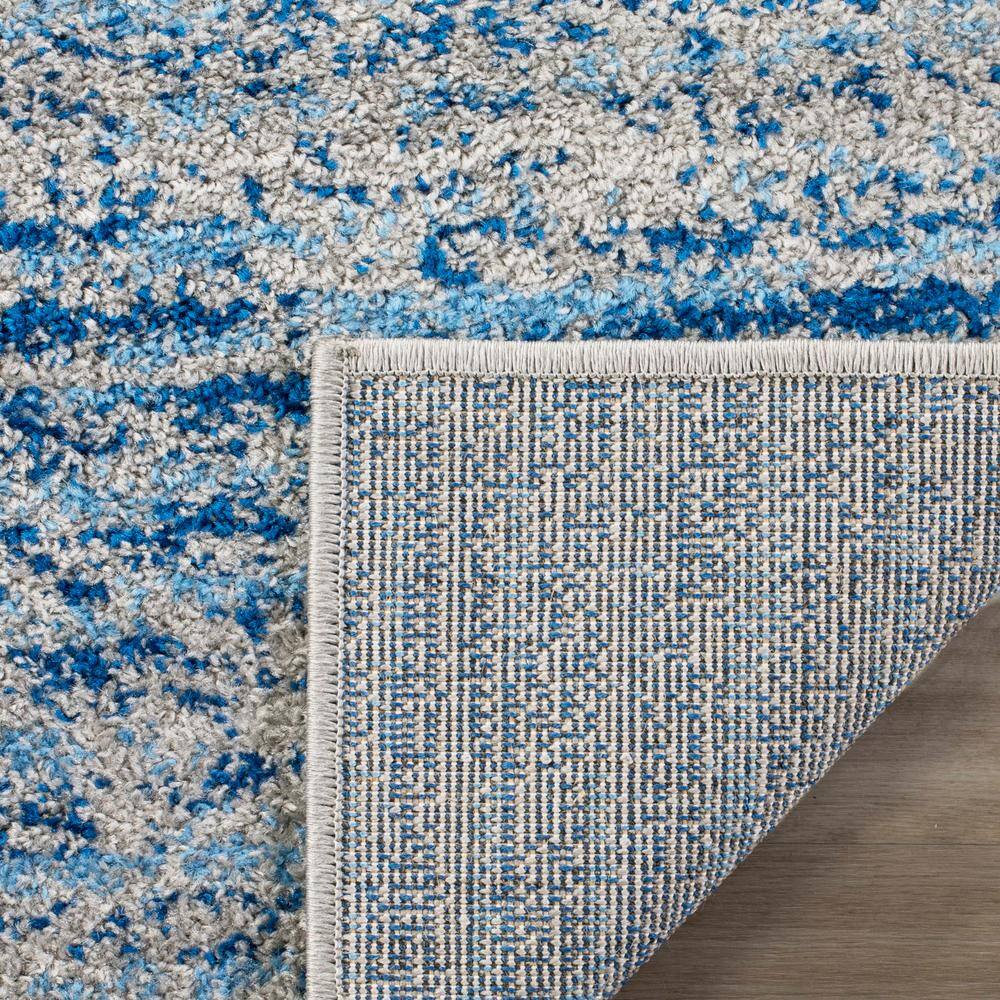 Blue and Silver Hand-Knotted Synthetic Area Rug, 3' x 5'