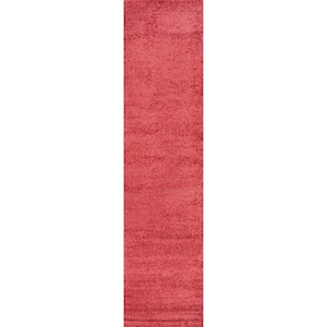 Haze Solid Low-Pile Red 2 ft. x 16 ft. Runner Rug