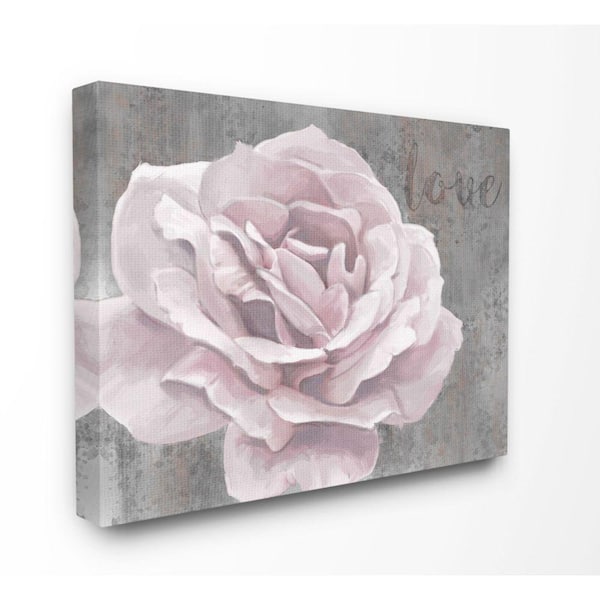 Stupell Industries 30 in. x40 in. "Love Flower Pink Grey Texture Painting"by Ziwei Li Canvas Wall Art