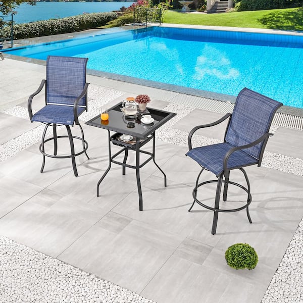 Patio Festival 3 Piece Metal Bar Height Outdoor Dining Set Pf18265 19273 1 B The Home Depot 9180