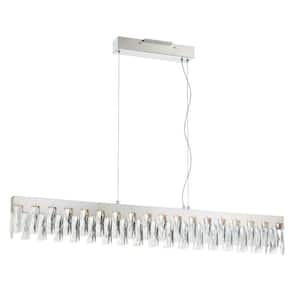 Curio 165-Watt Equivalence Integrated LED Chrome Island Chandelier with Clear Beveled Crystal