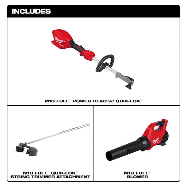 M18 FUEL 120 MPH 500 CFM 18V Brushless Cordless Battery Powered Leaf Blower with M18 FUEL 16 in. QUIK-LOK String Trimmer
