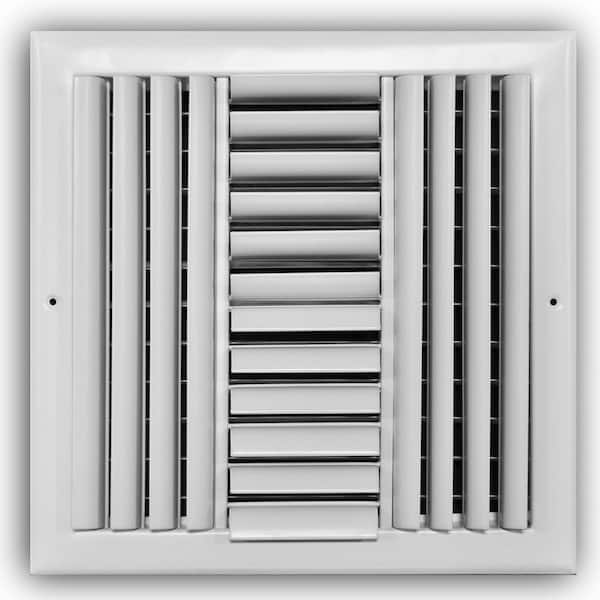 Everbilt 12 in. x 12 in. 4-Way Adjustable Curved Blade Wall/Ceiling Register