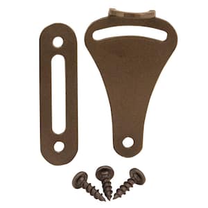 3 in. x 2 in. Oil Rubbed Bronze Sliding Door Latch and Strike