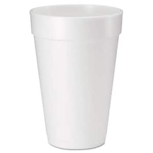 16 oz. White Disposable Foam Cups, 20/Bag, 25 Bags/Carton