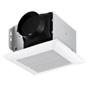 110 CFM Ceiling Mount Bathroom Exhaust Ventilation Fan with Matel Housing, White Plastic Grille