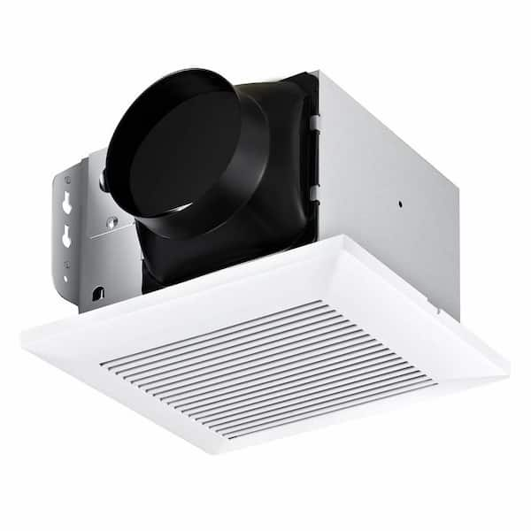 110 CFM Ceiling Mount Bathroom Exhaust Ventilation Fan with Matel Housing, White Plastic Grille