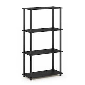 43.25 in. Tall Americano/Black 4-Shelves Etagere Bookcases