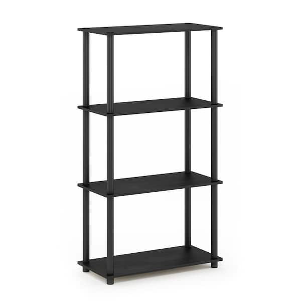 Furinno 43.25 in. Tall Americano/Black 4-Shelves Etagere Bookcases