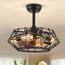 ANTOINE 20 in. 4-Light Indoor Farmhouse Black Caged Ceiling Fan with ...