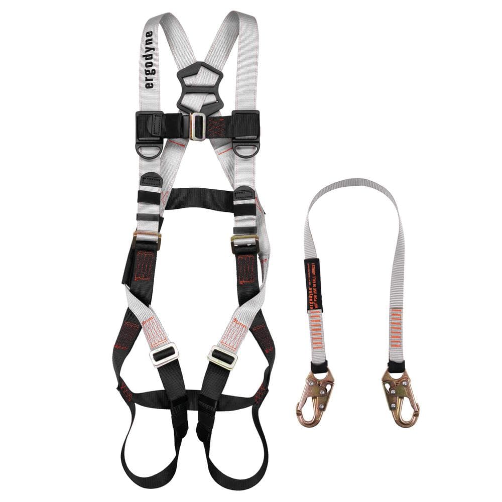 Ergodyne Personal Fall Restraint with Harness and Lanyard 3201 - The Home  Depot