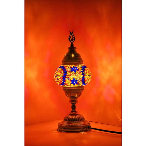 Turkish Mosaic Lamp Red Separated Circles - Decorative Handmade Table Lamp - Unique 2024 Custom Moroccan Lamp Shades