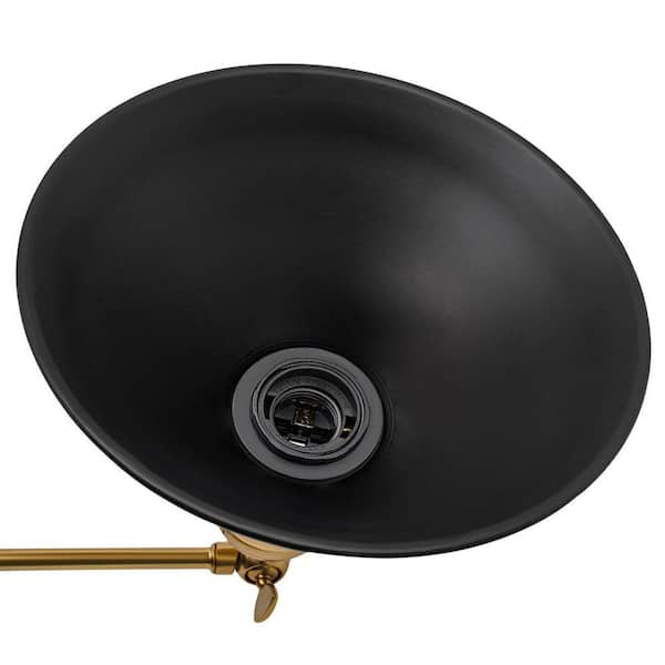 OUKANING 8.66 in. 1-Light Black Industrial Style Plug-In Wall