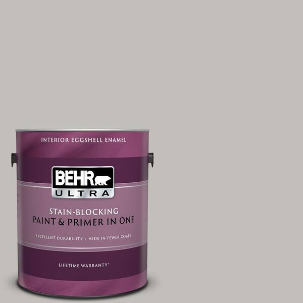 BEHR ULTRA 1 gal. #UL260-11 Natural Gray Eggshell Enamel Interior Paint and Primer in One