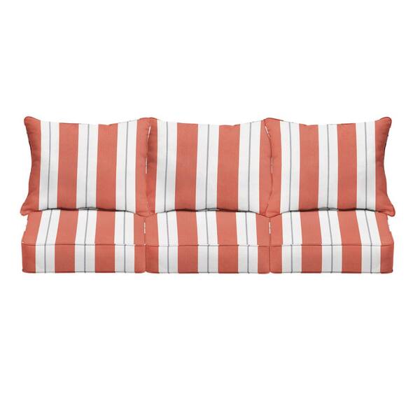1101Design 23 in. x 23 in..5 Deep Seating Indoor/Outdoor Couch Pillow and Cushion Set in Sunbrella Relate Persimmon