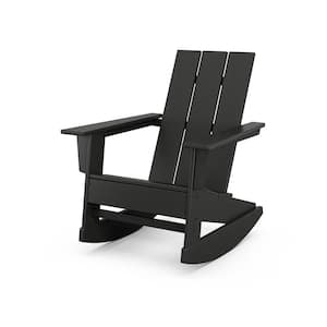 Grant Park Black Modern Plastic Adirondack Outdoor Rocking Chair