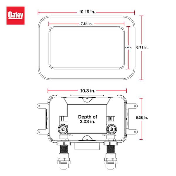 Oatey - 3-1/2 in. Center Drain Washing Machine Outlet Box