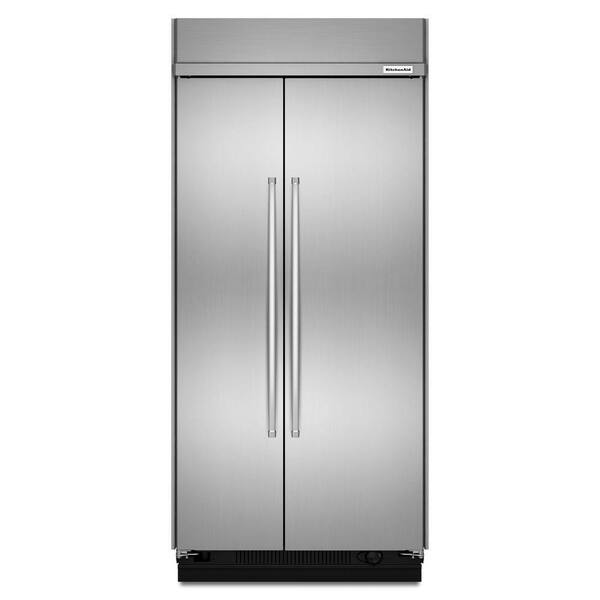 KitchenAid 25.5 cu. ft. Built-In Side by Side Refrigerator in Stainless Steel