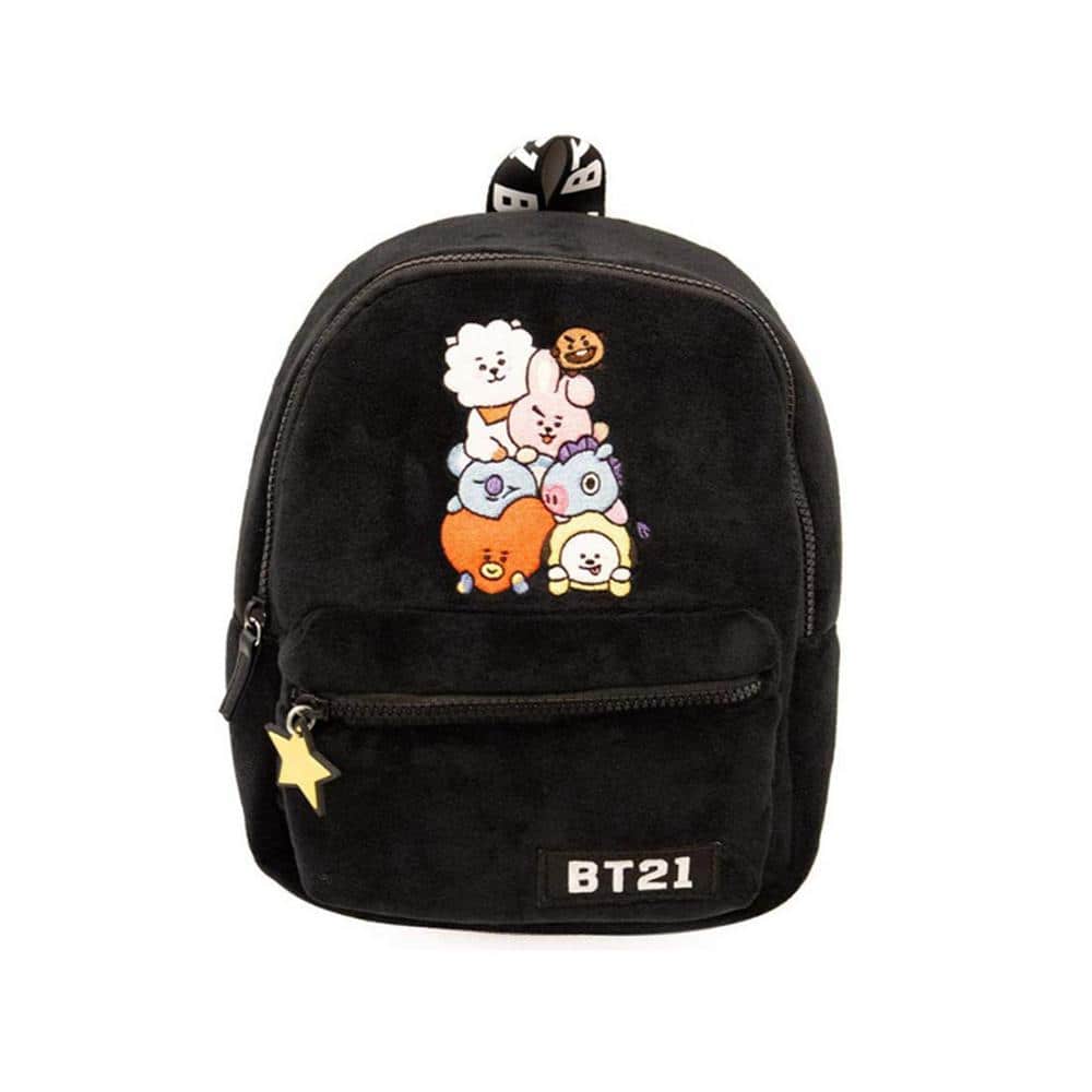 CONCEPT ONE Black Line Friends BT21 9.5 in. Plush Backpack Plush Mini  Backpack Tata, Van, Chimmy, Cooky, Shooky and RJ 21FB0045AZ-001 - The Home  Depot