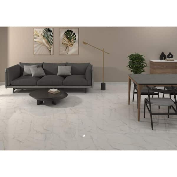 Leonardo Luccia 24 in. x 24 in. Polished Porcelain Marble Look Floor and Wall Tile (16 sq. ft./Case)