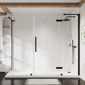 Tampa 88 1/8 in. W x 72 in. H Rectangular Pivot Frameless Corner Shower Enclosure in Oil Rubbed Bronze with Shelves