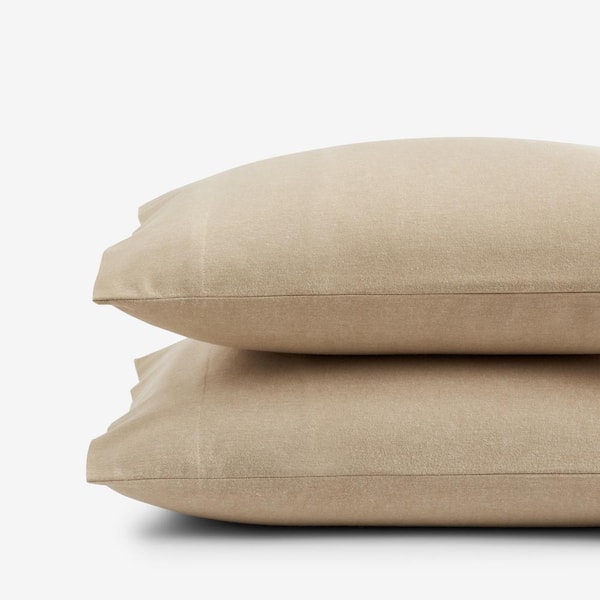The Company Store Legends Hotel Bromley Yarn-Dyed Velvet Wheat Cotton Flannel King Pillowcase (Set of 2)