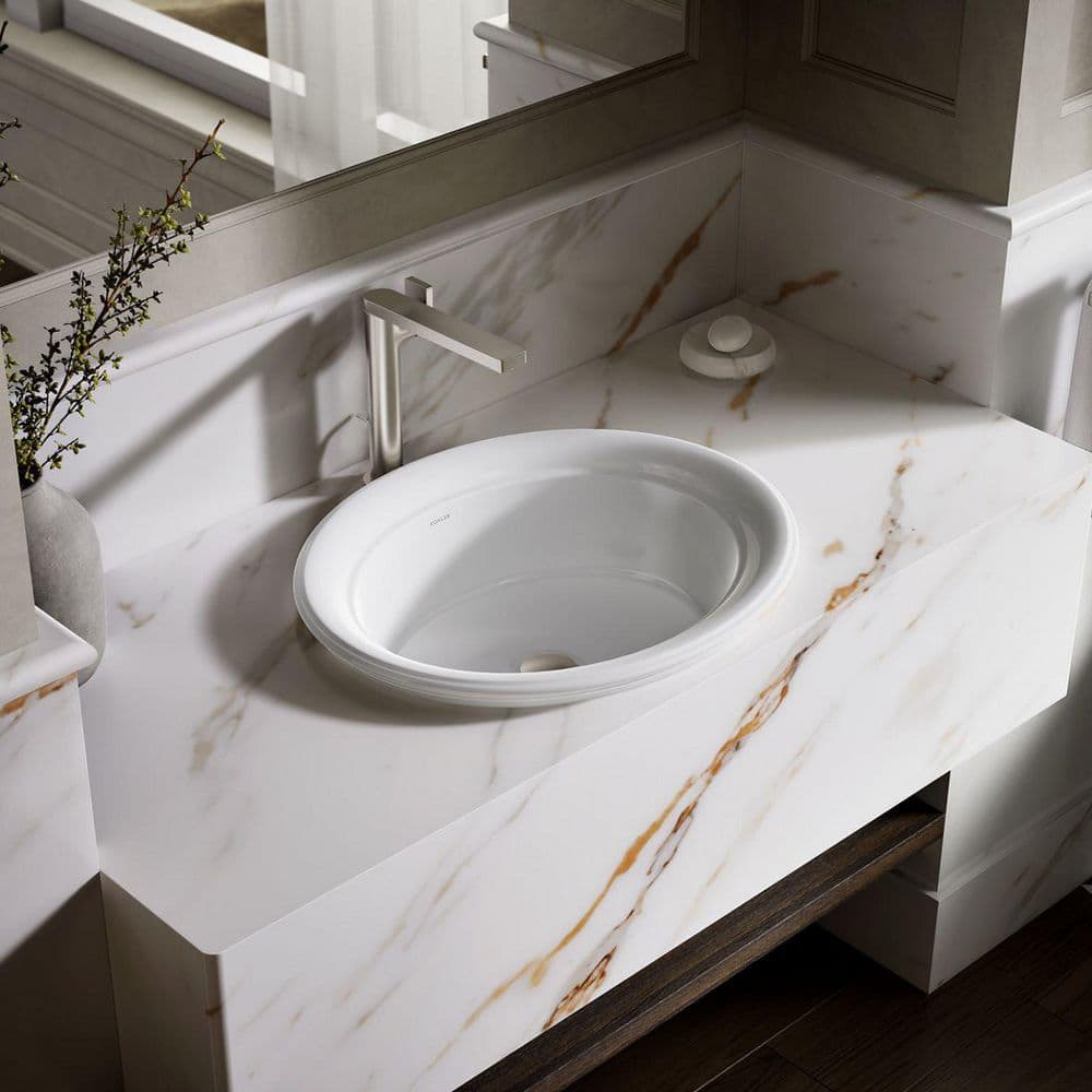 KOHLER Artifacts 21 in. x 20.94 in. Drop-In Bathroom Sink in White