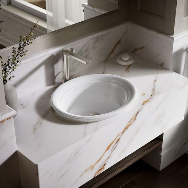Artifacts 21 in. x 20.94 in. Drop-In Bathroom Sink in White Vitreous China